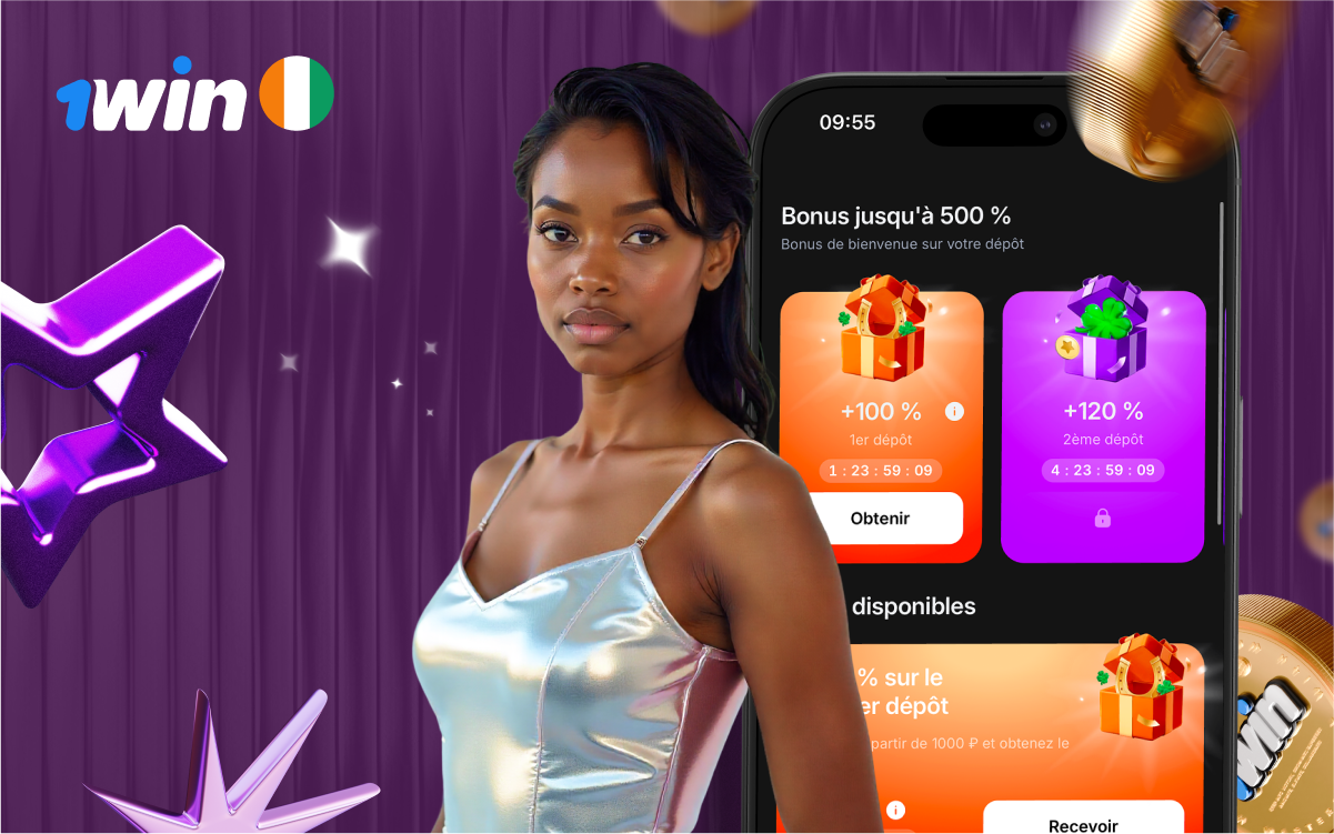 Bonus 1win Côte d'Ivoire 2026, 500% et 500 tours gratuits